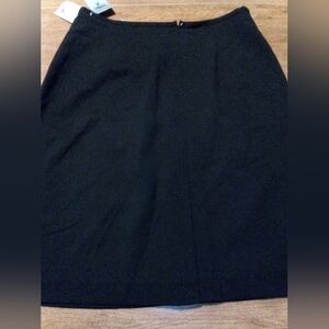 Amanda Smith Stretch Straight Knee Length Black Women's Slit Skirt Size 14 NWT